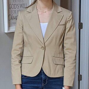 Vintage Petite Sophisticate Stretch Beige Blazer Size 2